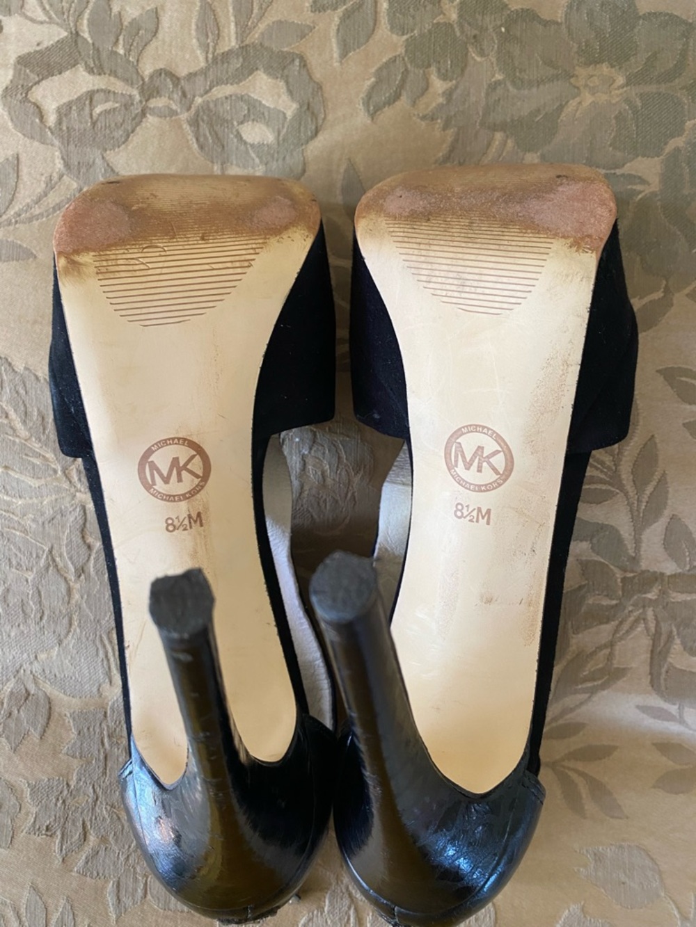 Michael Michael Kors Black Suede Platform Stiletto Open Toe Back Size 8.5M - Picture 3 of 7